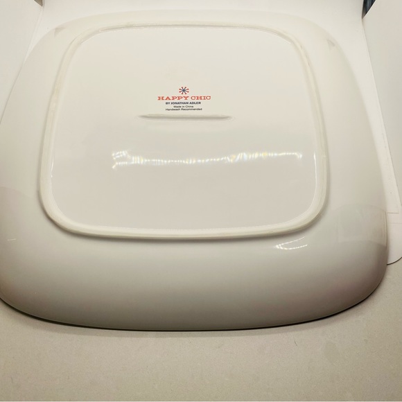 NWT Jonathan Adler Happy Chic Elizabeth Blue Chevron Serving Platter  15"x15" - Picture 4 of 8